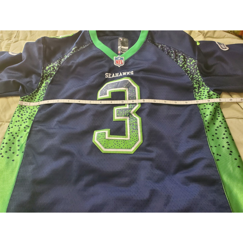 Nike Russell Wilson #3 Seattle Seahawks NFL Jersey Youth XL Blue Green Sewn - Picture 7 of 10